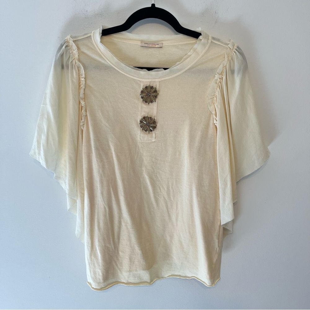 Erika Cavallini Flutter Sleeve Top